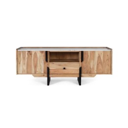 Meuble TV Bois Massif pour Salon Contemporain