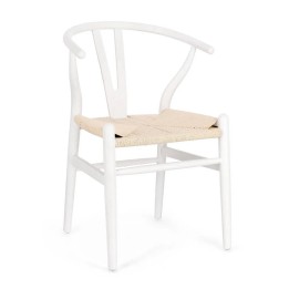 CHAISE EN BOIS MASSIF ARTAS BLANC, MODÈLE ICONIQUE DE CHAISE CONTEM...