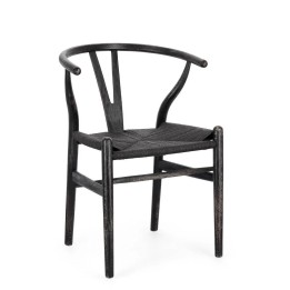 Chaise Artemia Noir en Bois Massif, Iconique et Moderne.