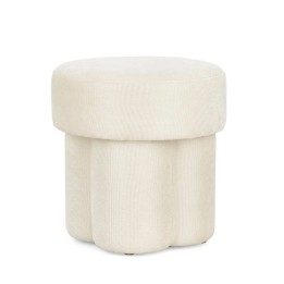 Tabouret Glenda Blanc en bois massif, signature de style contemporain.