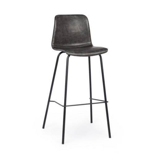 TABOURET DE BAR EN BOIS PU ANTHRACITE VINTA