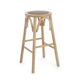Tabouret Bar Circle Naturel en Bois Massif Tourné Ce tabouret bar e...
