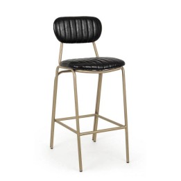 Tabouret Bar Addy Noir en Bois : Signature de Style Contemporain