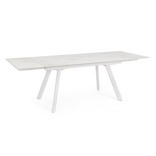 Table Extensible Blanc en Bois Salle à Manger