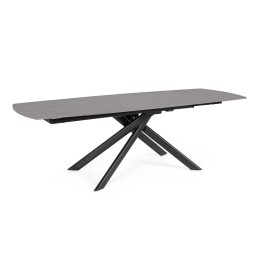 Table Extérieure en Bois Noir pour Salle à Manger