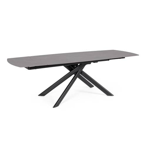 Table Extérieure en Bois Noir pour Salle à Manger