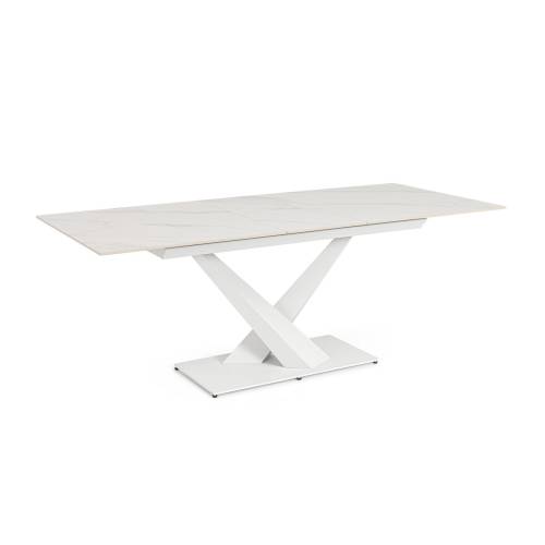 Table Extensible en Bois Blanc pour Salle à Manger