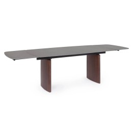 Table Extensible en Bois Noyer pour Salle à Manger