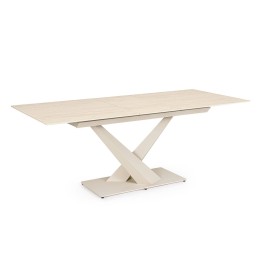 Table en bois massif à style contemporain avec extension confortable