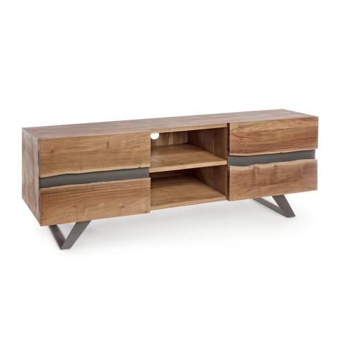 Meuble Bas 2 Portes en Bois Armoire de Salon Contemporain
