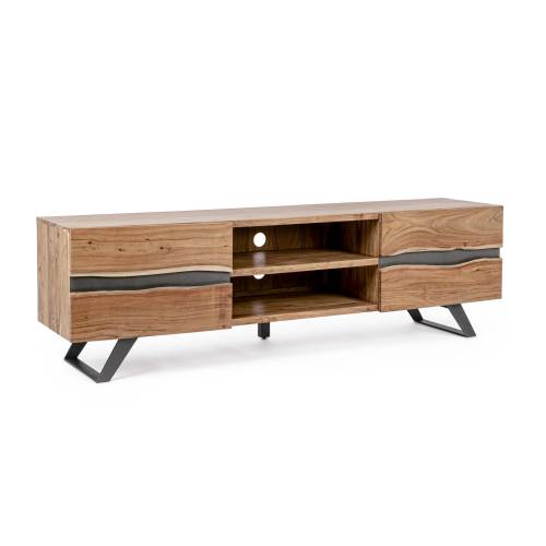 Meuble TV en Bois Massif pour Salon Contemporain.