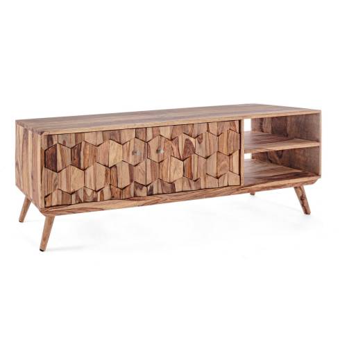 Meuble TV en Bois Massif pour Salon Contemporain