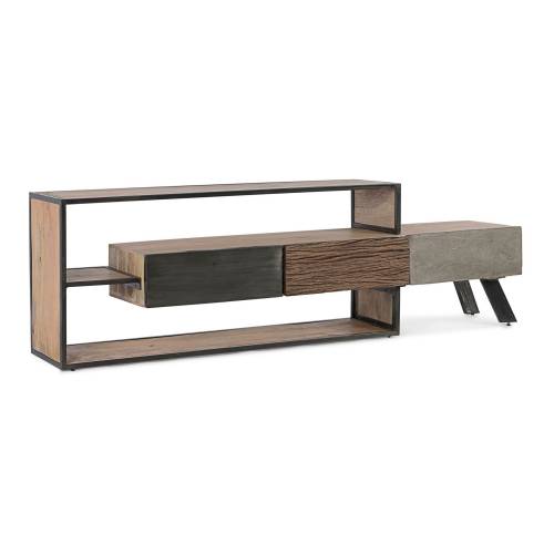 Meuble TV en Bois Massif Salon Contemporain