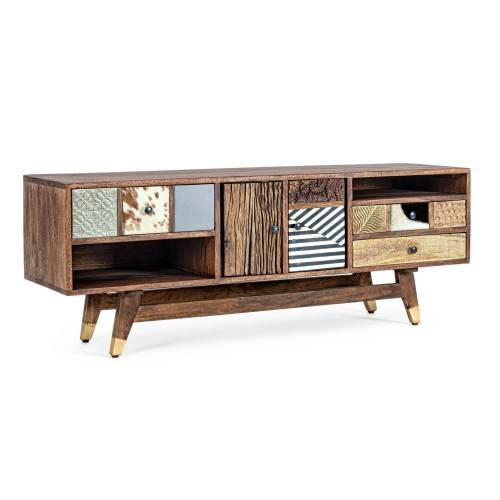 Meuble de Télévision en Bois Massif pour Salon Contemporain