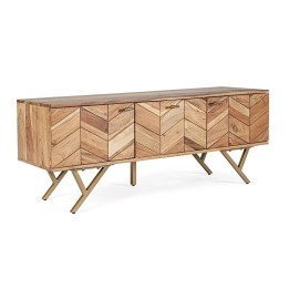 Meuble TV en Bois Massif Contemporain MEUBLE TV RAIDA 3P Ce meuble ...