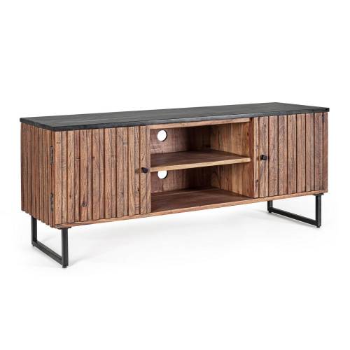 Meuble TV en Bois Massif pour Salon Contemporain.