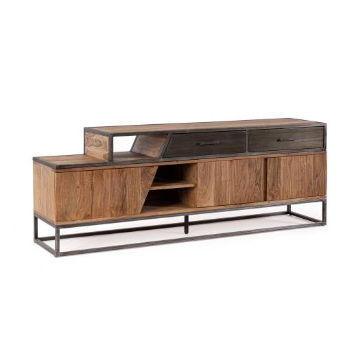 MEUBLE TV en Bois Massif pour Salon Contemporain