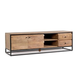Meuble TV en bois contemporain 2 places 2 tiroirs