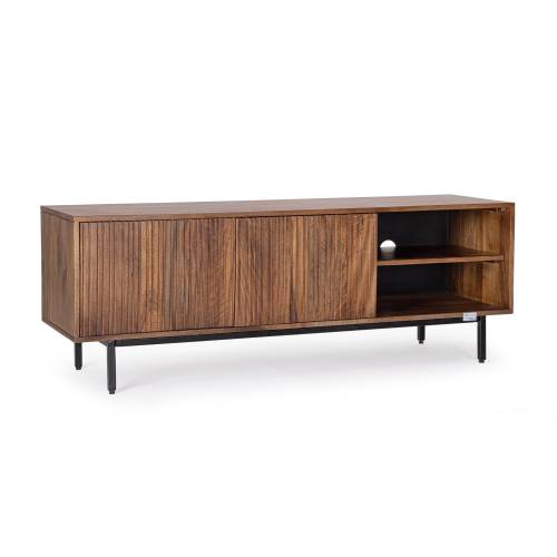 Meuble TV en Bois Massif pour Salon Contemporain