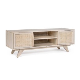 Meuble TV Bois Naturel | Salon Japandi