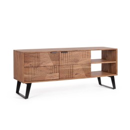 Meuble TV en Bois Massif pour Salon Contemporain.
