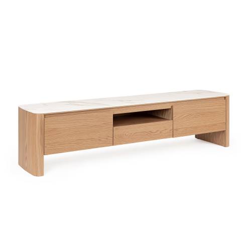 Meuble TV en Bois Massif pour Salon Contemporain.