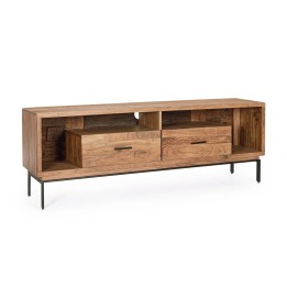 Meuble TV en Bois Massif pour Salon Contemporain