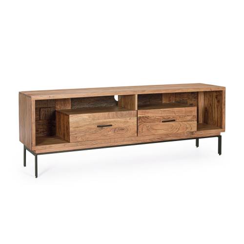 Meuble TV en Bois Massif pour Salon Contemporain