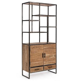 Bibliothèque contemporaine en bois massif 2 places 2 tablettes
