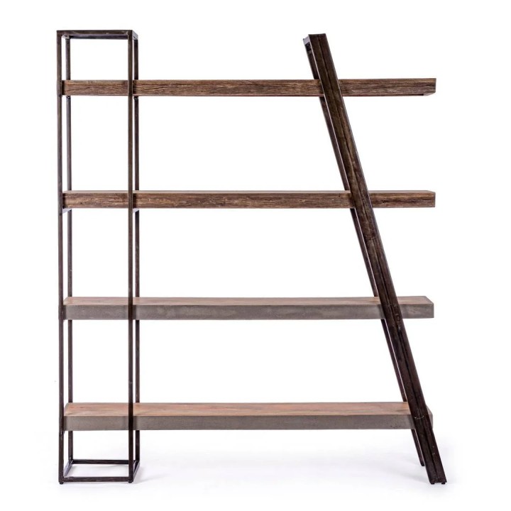 Bibliothèque en bois massif Manchester contemporain