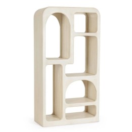 Bibliothèque en bois massif contemporaine avec étagères 6 pièces.