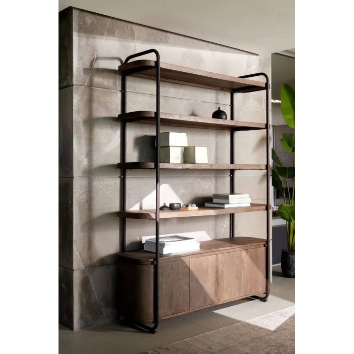 Bibliothèque bois massif Elswick 4P : un must-have contemporain pou...