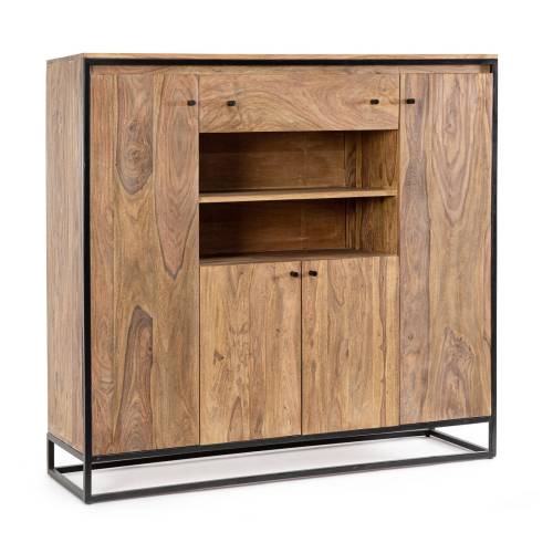 Commode Haute en Bois Massif pour Salle à Manger