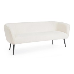 CANAPÉ 3PL AVRIL BLANC BOUCLÉ en bois contemporain