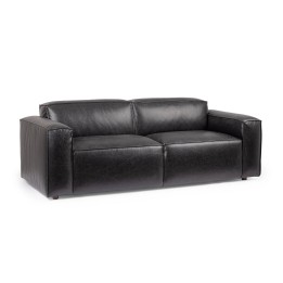 CANAPÉ 3P NOIR EN BOIS MASSIF MODERNE