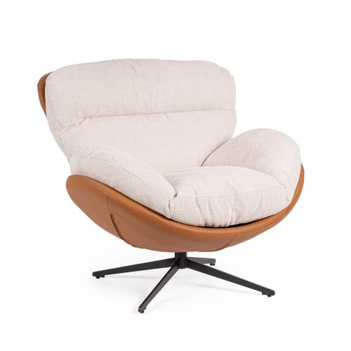 Fauteuil Glace/Cuir pour Salon