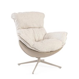 FAUTEUIL ARMELA BEIGE en bois, signature de style contemporain, mus...
