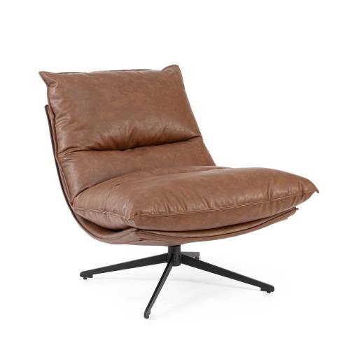FAUTEUIL COGNAC EN BOIS MASSIF Pour Salon