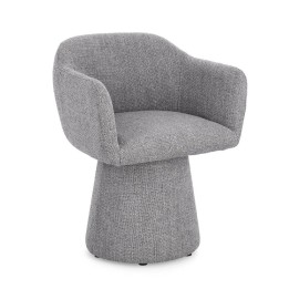 Fauteuil pivotant Lottie gris foncé, réalisé en bois massif, est un...