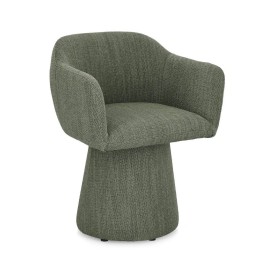Fauteuil pivotant Lottie vert en bois, signature de confort et de s...