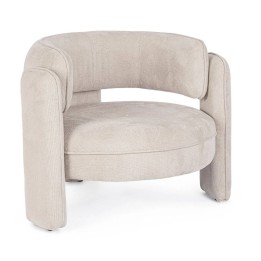 FAUTEUIL BEIGE EN BOIS MASSIF AVEC DESIGN ICONIQUE
