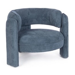 FAUTEUIL BLEU EN BOIS MASSIF pour Salon