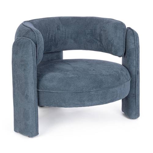 FAUTEUIL BLEU EN BOIS MASSIF pour Salon