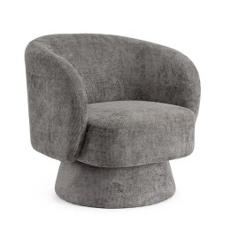 Fauteuil Pivotant en Bois Gris Foncé pour Salon