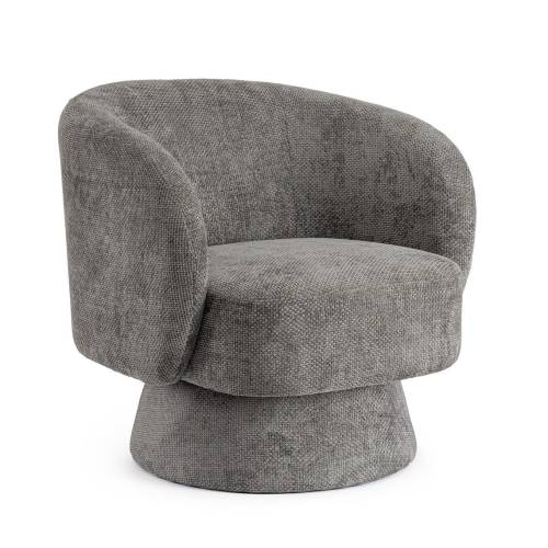 Fauteuil Pivotant en Bois Gris Foncé pour Salon
