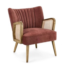 FAUTEUIL EN BOIS MASSIF VIRNA BRIQUE