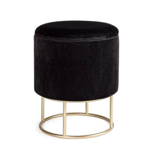 Tabouret Conteneur Bois Noir pour Salon