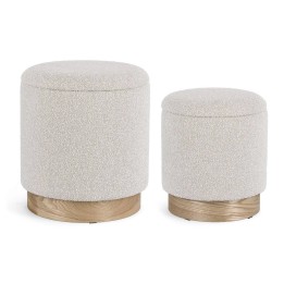 Pouf Coffre Bois Gris Salon Contemporain.
