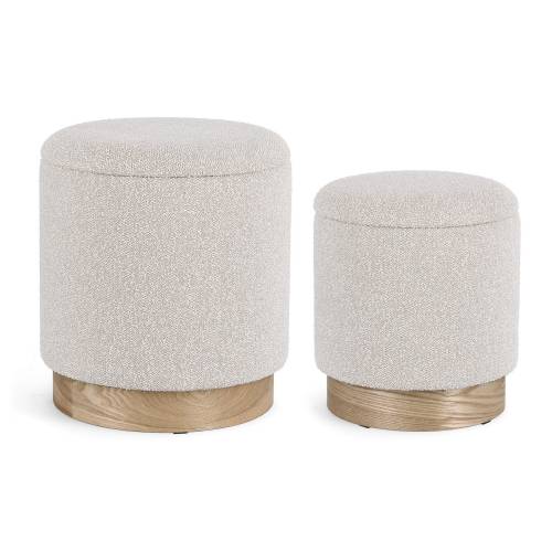 Pouf Coffre Bois Gris Salon Contemporain.
