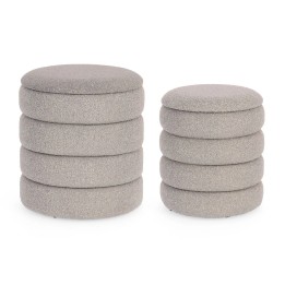Pouf en Bois Massif pour Salon Contemporain